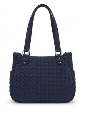 Vera Bradley Wildwood Park Quilted Shoulder Bag Navy Microfiber
